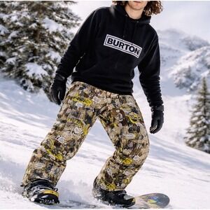 Burton DRYRIDE Snowboard Pants Sz L Comic Print Waterproof Ski Snow Y2K Graphic